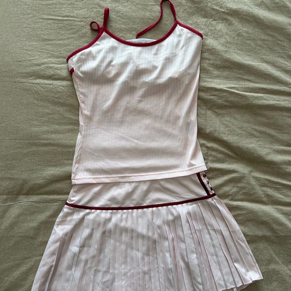 Fila Women's Pink and Red Tennis Outfit